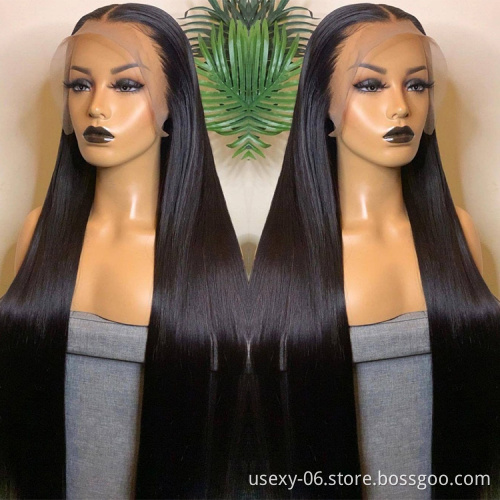 Lace Frontal Wig Vendors Wholesale Straight Transparent HD Lace Front Wigs For Black Women 100 Virgin Brazilian Human Hair Wigs